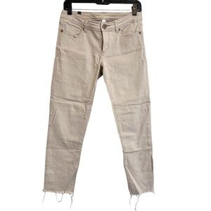 2/$30 Lauren Conrad - Cream Skinny Jeans with Raw Hem – Size 4